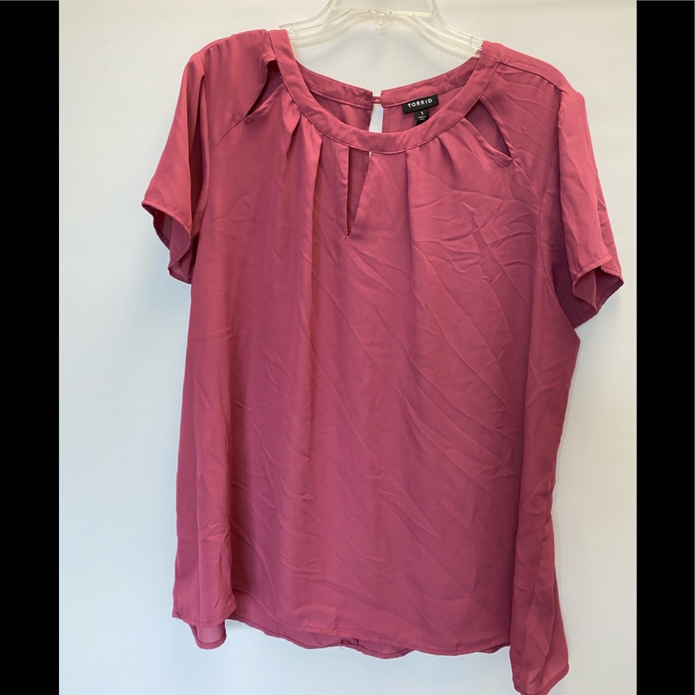 ABBEY - VIOLET CUTOUT GEORGETTE BLOUSE